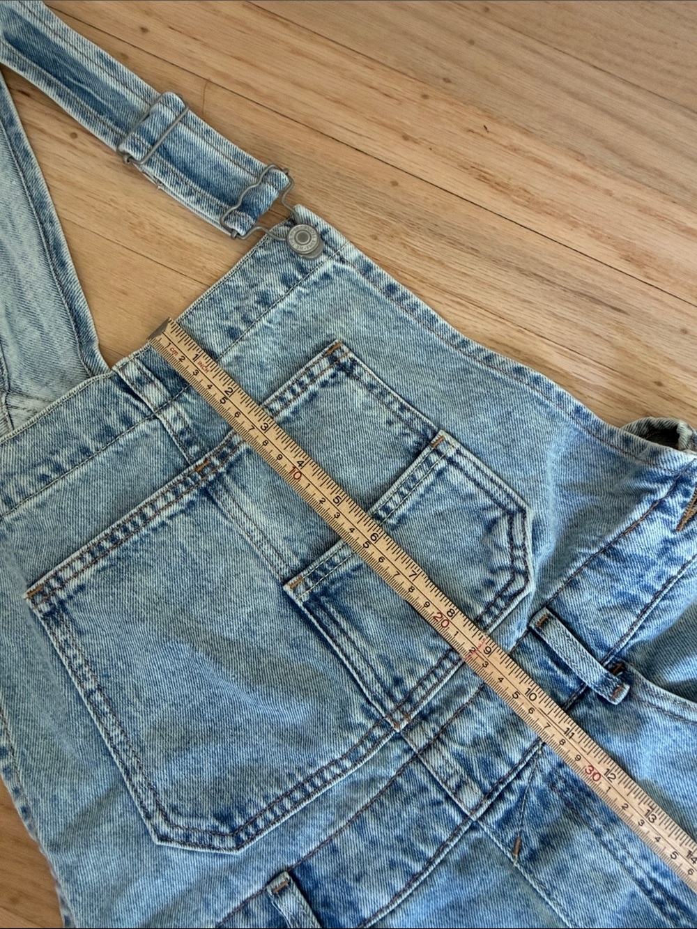 Free People Ziggy Shortall Short Overalls We The Free Light Blue Denim Size M - Picture 8 of 12